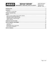 REED SOVE7 Maintenance & Operation Manual