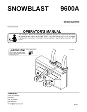 Teamco SNOWBLAST 9600A Operator's Manual