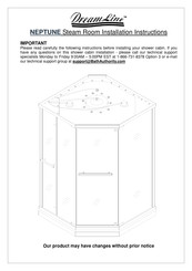 Bath Authority DreamLine Neptune Installation Instructions Manual