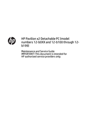 HP Pavilion x2 12-B100 Maintenance And Service Manual