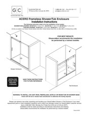 GlassCrafters ACERO AS-48T-38 Installation Instructions Manual