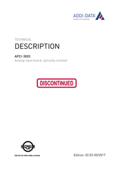 Addi-Data APCI-3003 Technical Description