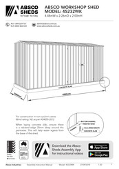 Absco Sheds 45232WK Assembly & Instruction Manual