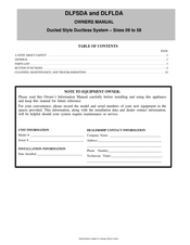 Carrier DLFSDA Series Owner's Manual