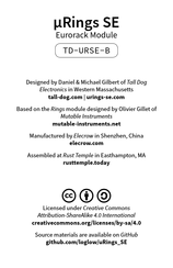 Tall Dog TD-URSE-B/B Manual