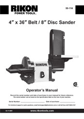 Rikon Power Tools 50-114 Operator's Manual
