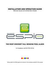 Sensor Espio Sensor Espio Installation And Operation Manual