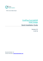 Cool Automation CoolPLug Quick Installation Manual