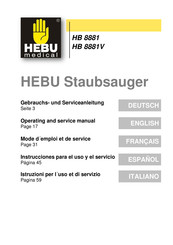 HEBU medical HB 8881 Operating And Service Manual