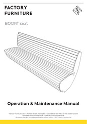 Factory Furniture BOORT seat Operation & Maintenance Manual