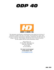 HOGG & DAVIS ODP 40 Manual