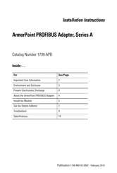 Rockwell Automation ArmorPoint 1738-APB Installation Instructions Manual