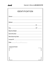 Jumil JM 2640 EX PD Operator's Manual