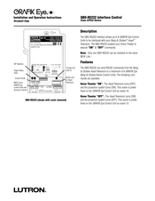 Lutron Electronics Grafik Eye GBO-RS232 Installation And Operation Instructions