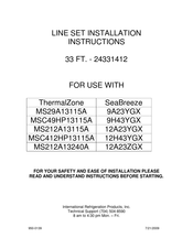 International Refrigeration Products SeaBreeze 9H43YGX Installation Instructions Manual
