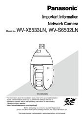 Panasonic WV-S6532LN Important Information Manual