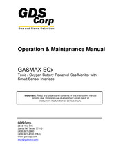 GDS GASMAX ECx Operation & Maintenance Manual