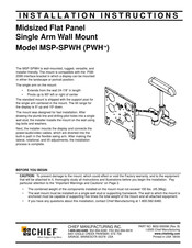 CHIEF PWH MSP-SPWH Installation Instructions Manual