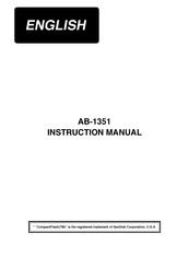 JUKI AB-1351 Instruction Manual