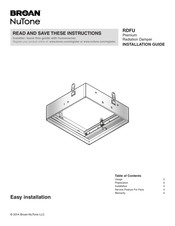 Broan NuTone RDFU Installation Manual