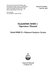 Chadwick-Helmuth 8500C+ Operator's Manual