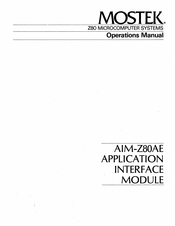 Mostek z80 Operation Manual