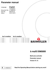 Baumuller b maXX BM5800 Parameter Manual