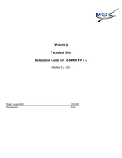 MCL MT4000 TWTA Installation Manual