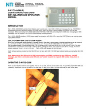 NTI E-AVDS-GSM-P Installation And Operation Manual