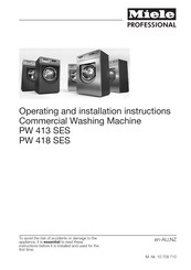 Miele Professional PW 413 SES Operating And Installation Instructions