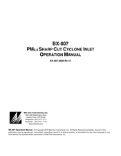 Met One Instruments BX-807 Operation Manual
