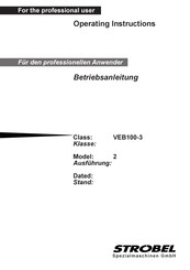 Strobel VEB100-3 Operating Instructions Manual