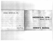 Honda 175 1971 Owner's Manual