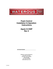 Waterous Aquis 2.5 SSP Installation & Operation Instructions