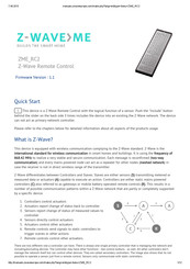 Z-Wave.Me ZME RC2 Quick Start Manual