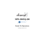 Summit Audio Element 78 MPE-200 Manual To Operations