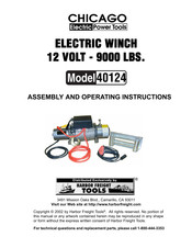 Harbor Freight Tools Chicago Electric Power Tools 40124 Assembly And Operating Instructions Manual
