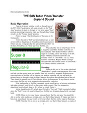 Tobin TVT-S8S Operating Instructions Manual