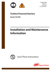 Ingersoll Rand TS1499 Installation And Maintenance Information