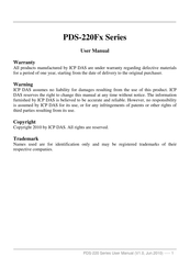 ICP DAS USA PDs-220FCS User Manual