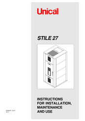 Unical STILE 27 Instructions For Installation, Maintenance And Use