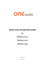 OneAudio ONEbox.mini Quick Setup And Operation Manual