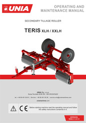 UNIA TERIS XXL H Series Operating And Maintenance Manual