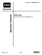 Toro Versa Vac 07053 Operator's Manual