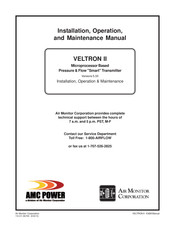 Air Monitor VELTRON II Installation, Operation And Maintenance Manual
