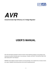 OPTI-UPS AVR User Manual