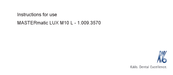 KaVo MASTERmatic LUX M10 L Instructions For Use Manual