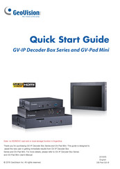 GeoVision GV-IP Decoder Box Plus Quick Start Manual