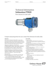 Endress+Hauser Solimotion FTR20 Technical Information