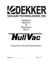 Dekker HullVac HV635 Installation, Operation & Maintenance Manual